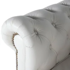 Chesterfield Ledersessel in Weiß - Pavias
