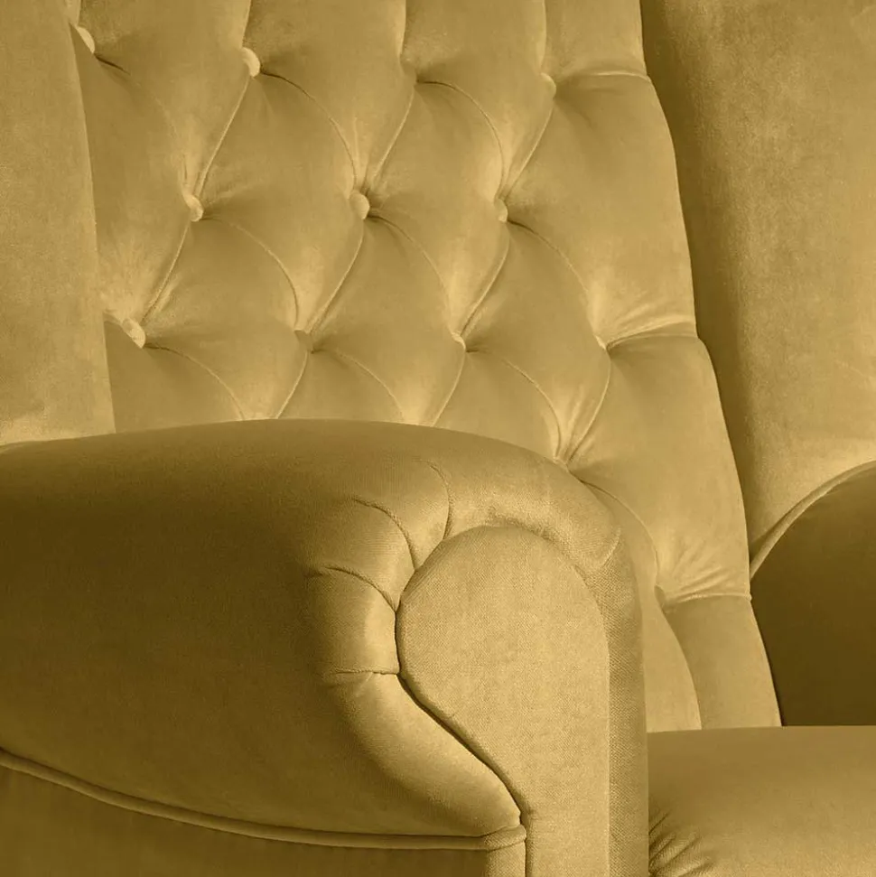 Chesterfield Ohrenbackensessel aus Samtvelours - Gregg