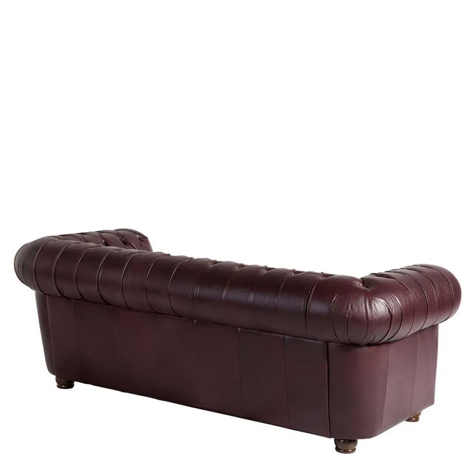 Chesterfield Polstergarnitur aus Leder - Geoloro (dreiteilig)