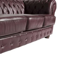 Chesterfield Polstergarnitur aus Leder - Geoloro (dreiteilig)
