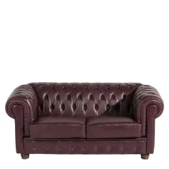 Chesterfield Polstergarnitur aus Leder - Geoloro (dreiteilig)