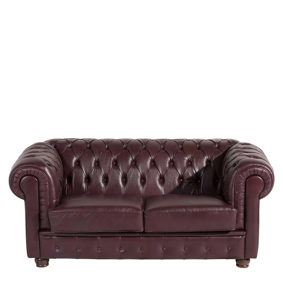 Chesterfield Polstergarnitur aus Leder - Geoloro (dreiteilig)