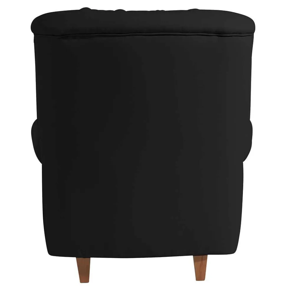 Chesterfield Polstersessel in Schwarz Kunstleder - Centurion