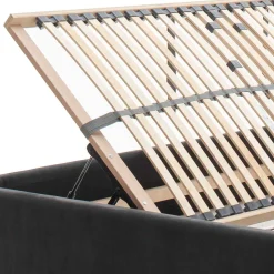 Chesterfield Samtbett in Anthrazit - Satos