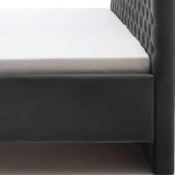 Chesterfield Samtbett in Anthrazit - Satos