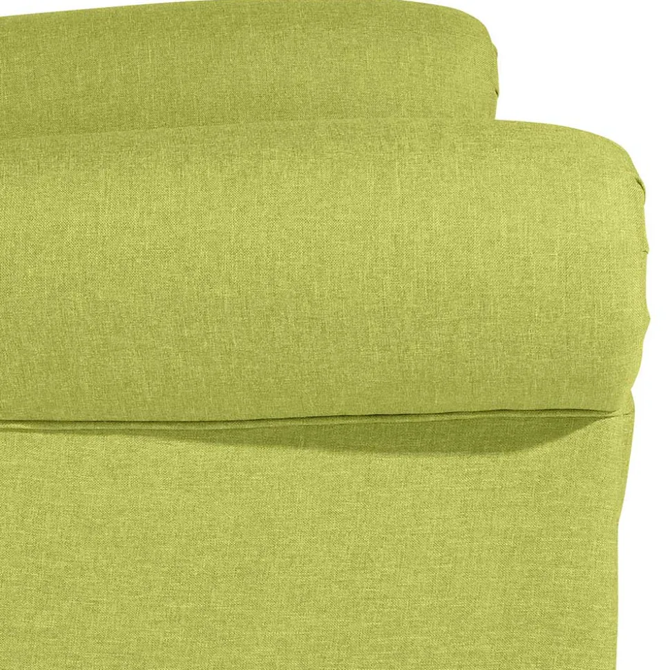 Chesterfield Sessel in Gelbgrün und Nussbaum - Prenza