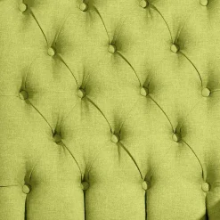 Chesterfield Sessel in Gelbgrün und Nussbaum - Prenza