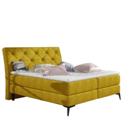 Chesterfieldbett in Currygelb Stoff - Friscura