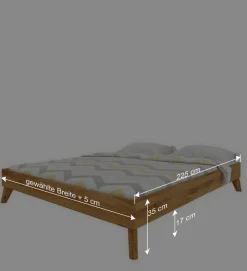 220cm Überlänge Bett ohne Kopfteil - Eavy