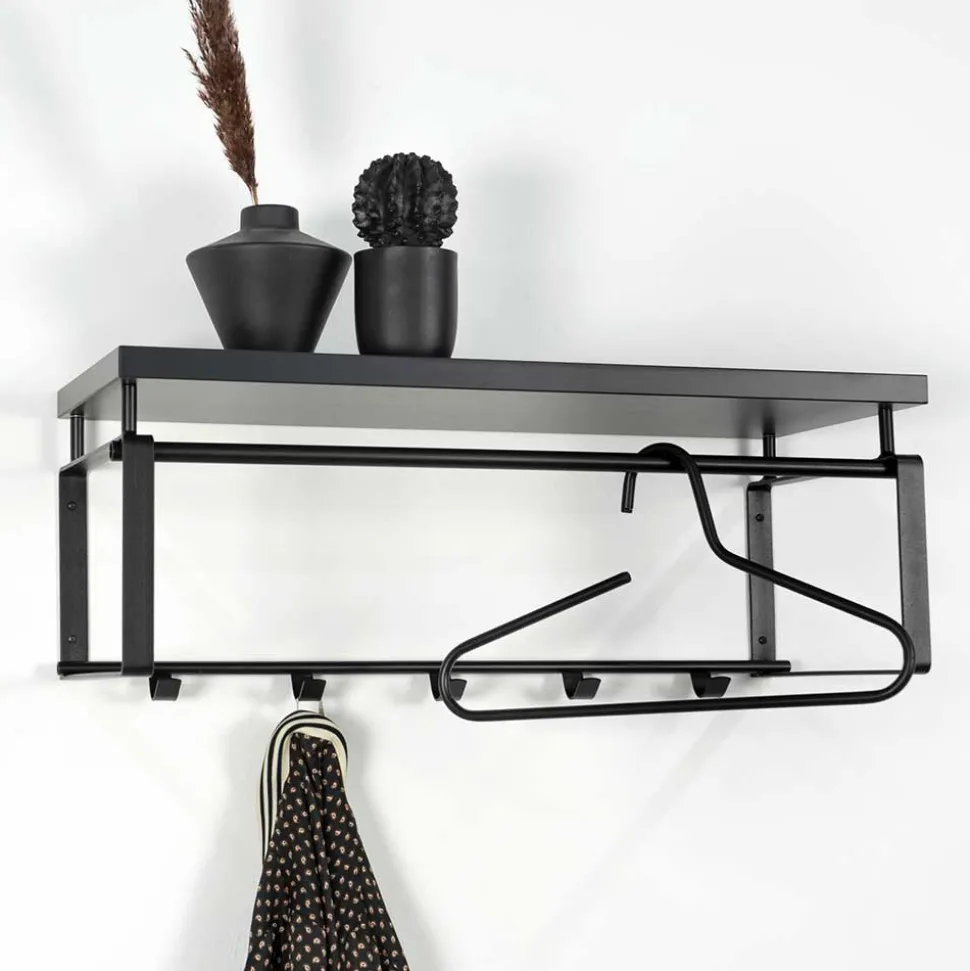 70cm breite Garderobe in Schwarz - Satroni I