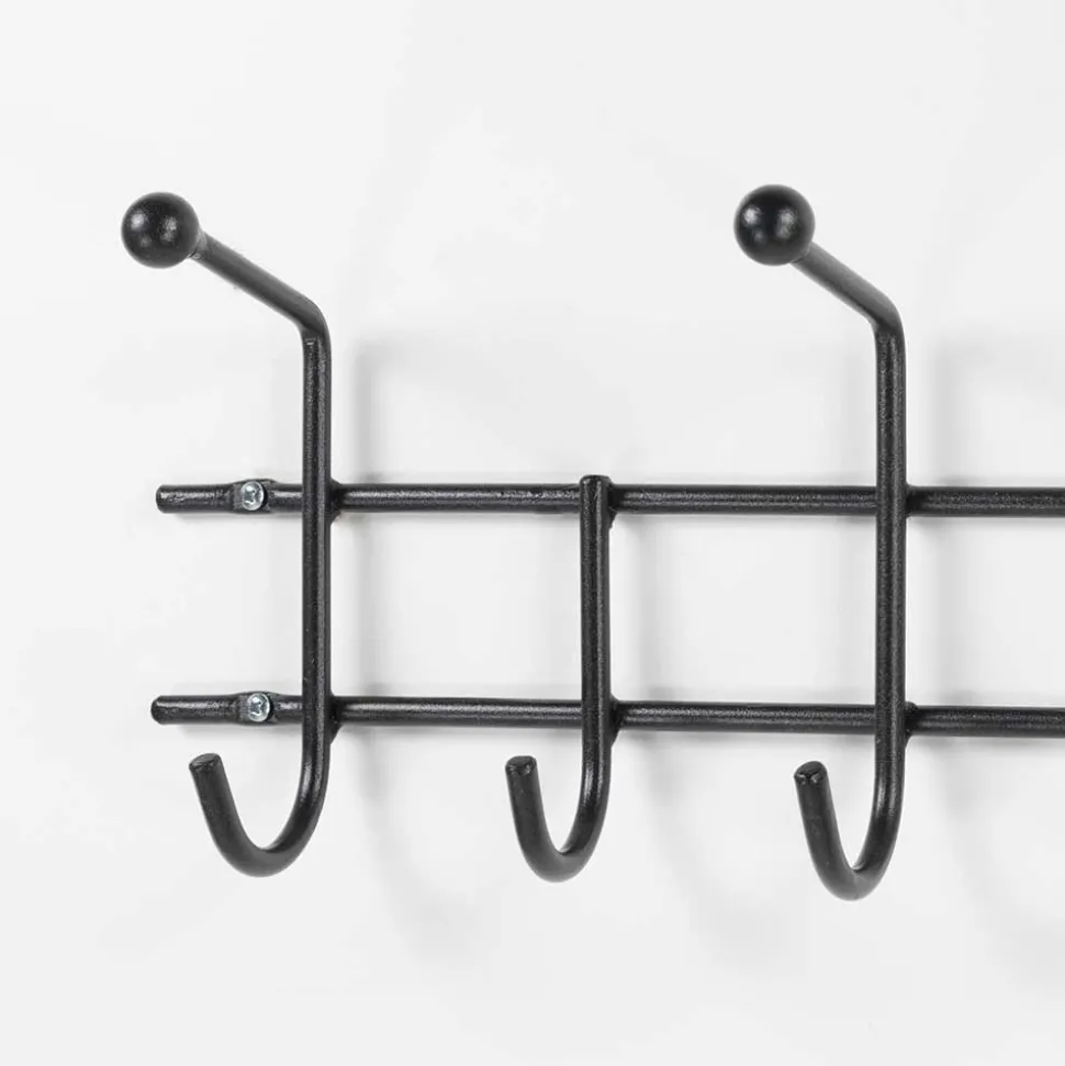 119cm breite Hakenleiste aus schwarzem Stahl - Davadus