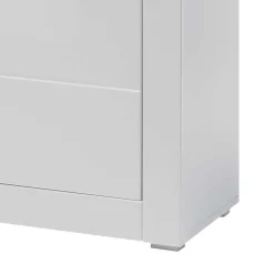 100cm breite Vitrine in Weiß Hochglanz Mextra mit Beton Dekor abgesetzt