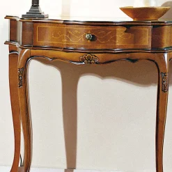 88cm breiter Konsolentisch Nussbaum Furnier Agosto im Barockstil