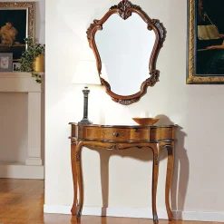 88cm breiter Konsolentisch Nussbaum Furnier Agosto im Barockstil