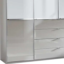 198cm breiter Schrank in Weiß & Hellgrau - Pascan