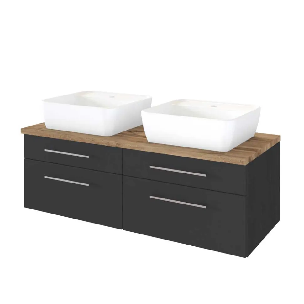 120cm Doppelwaschplatz in Grau Wildeiche - Estregos