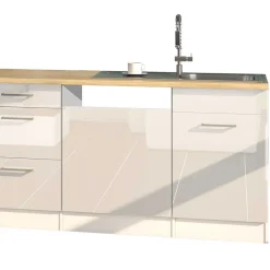 300cm Fertige Küche ohne Einbaugeräte - Cuneo (achtteilig)