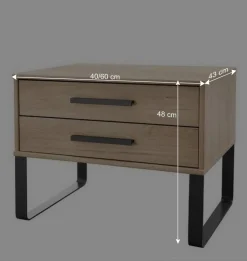 48cm hohe Nachtkommode zweifarbig - Licruva