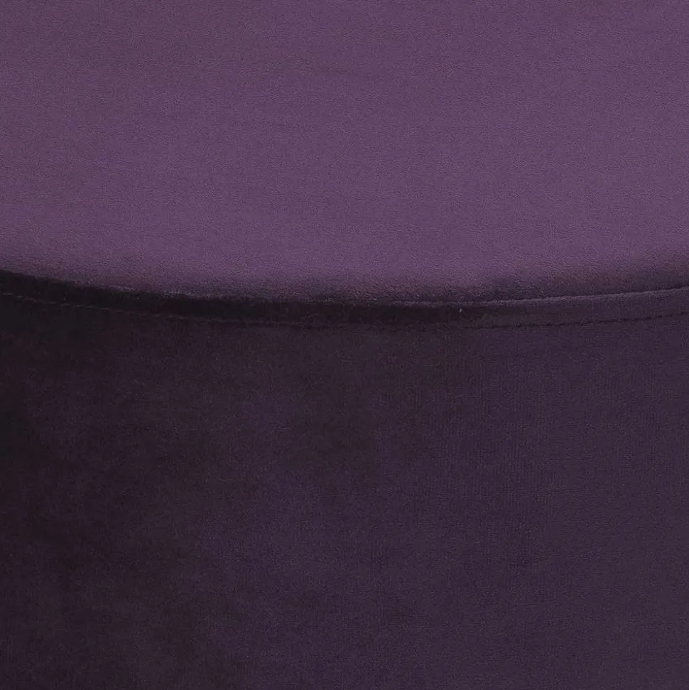 42cm hoher Rundhocker mit Samt in Violett - Elvadia