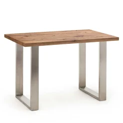 107cm hoher Tisch aus Eiche Dunkel & Edelstahl - Venerdi