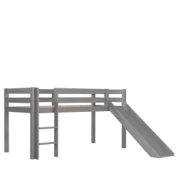114cm hohes Hochbett mit Rutsche in Grau - Lagilos