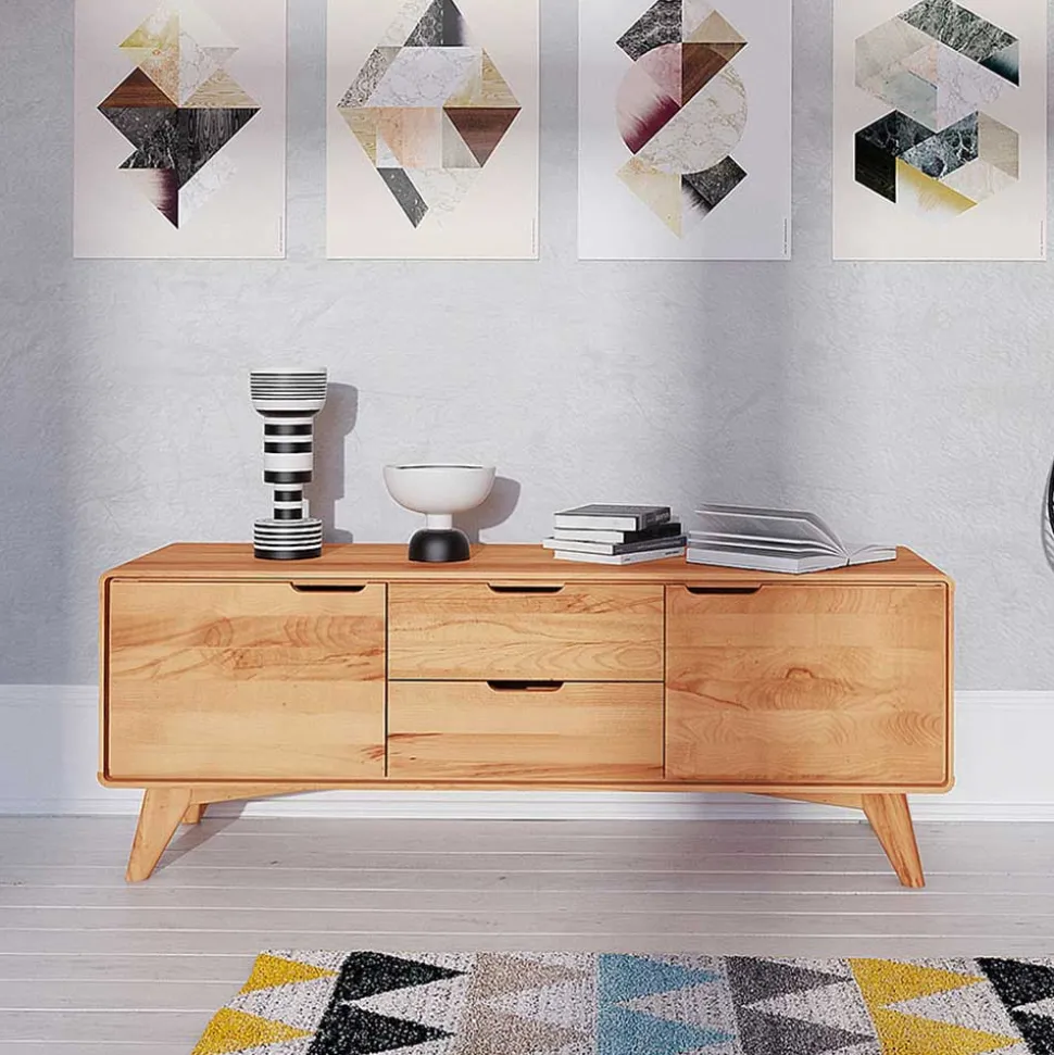 40cm hohes Lowboard in Kernbuche - Junola