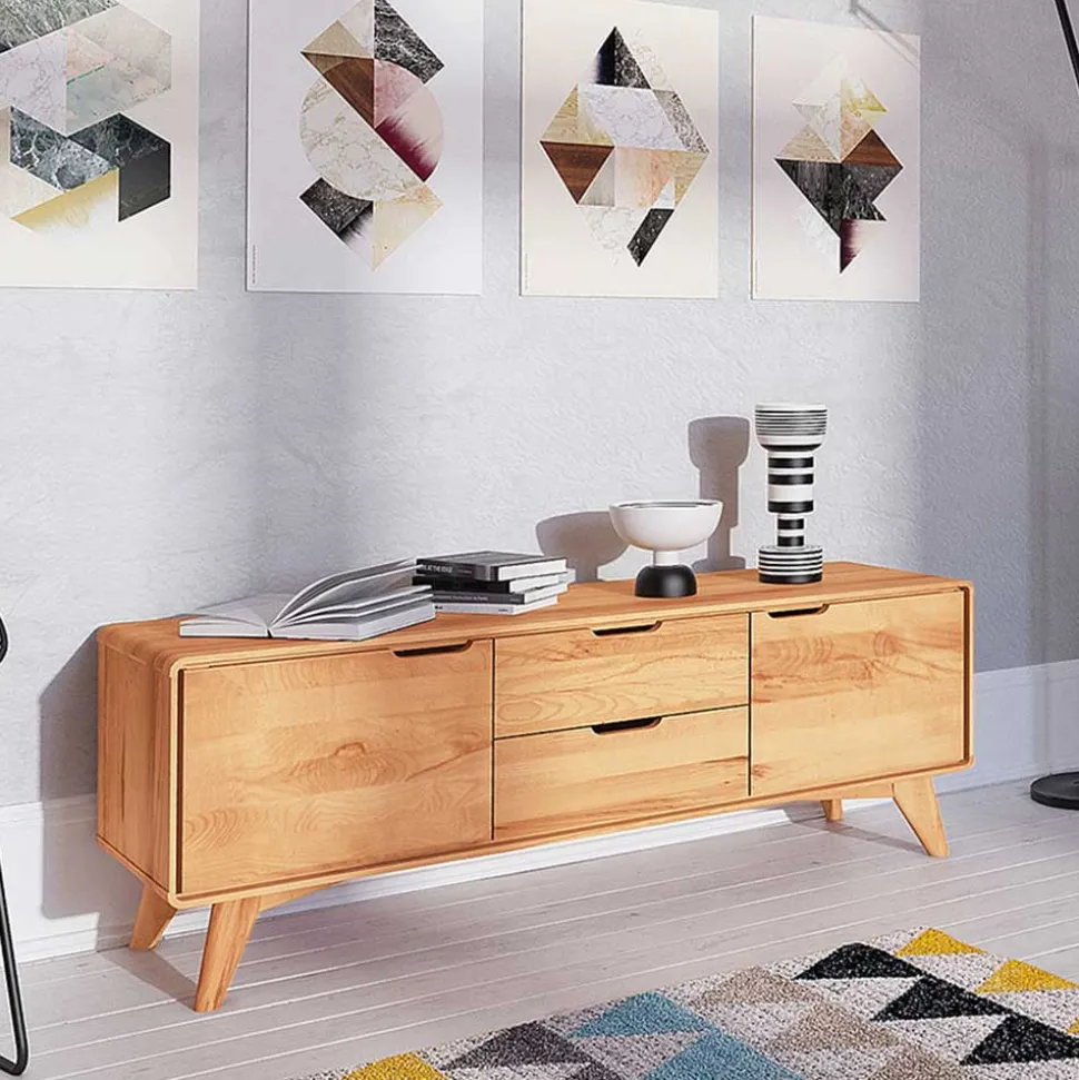 40cm hohes Lowboard in Kernbuche - Junola