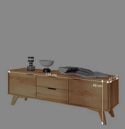 40cm hohes Lowboard in Kernbuche - Junola