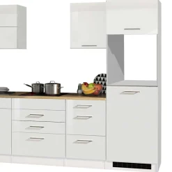 290cm Küche in Weiß Hochglanz - Cuneo IV (siebenteilig)