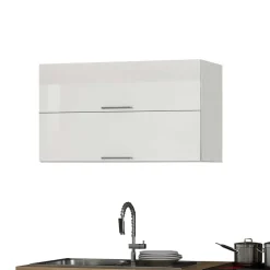 290cm Küche in Weiß Hochglanz - Cuneo IV (siebenteilig)