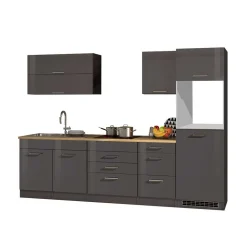290cm Küchenmöbel in Grau - Bozenia (siebenteilig)