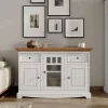 130cm Landhaus-Kommode mit Glaseinsatz - Bordona