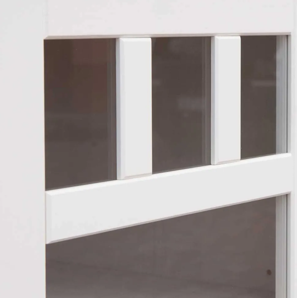 130cm Landhaus-Kommode mit Glaseinsatz - Bordona