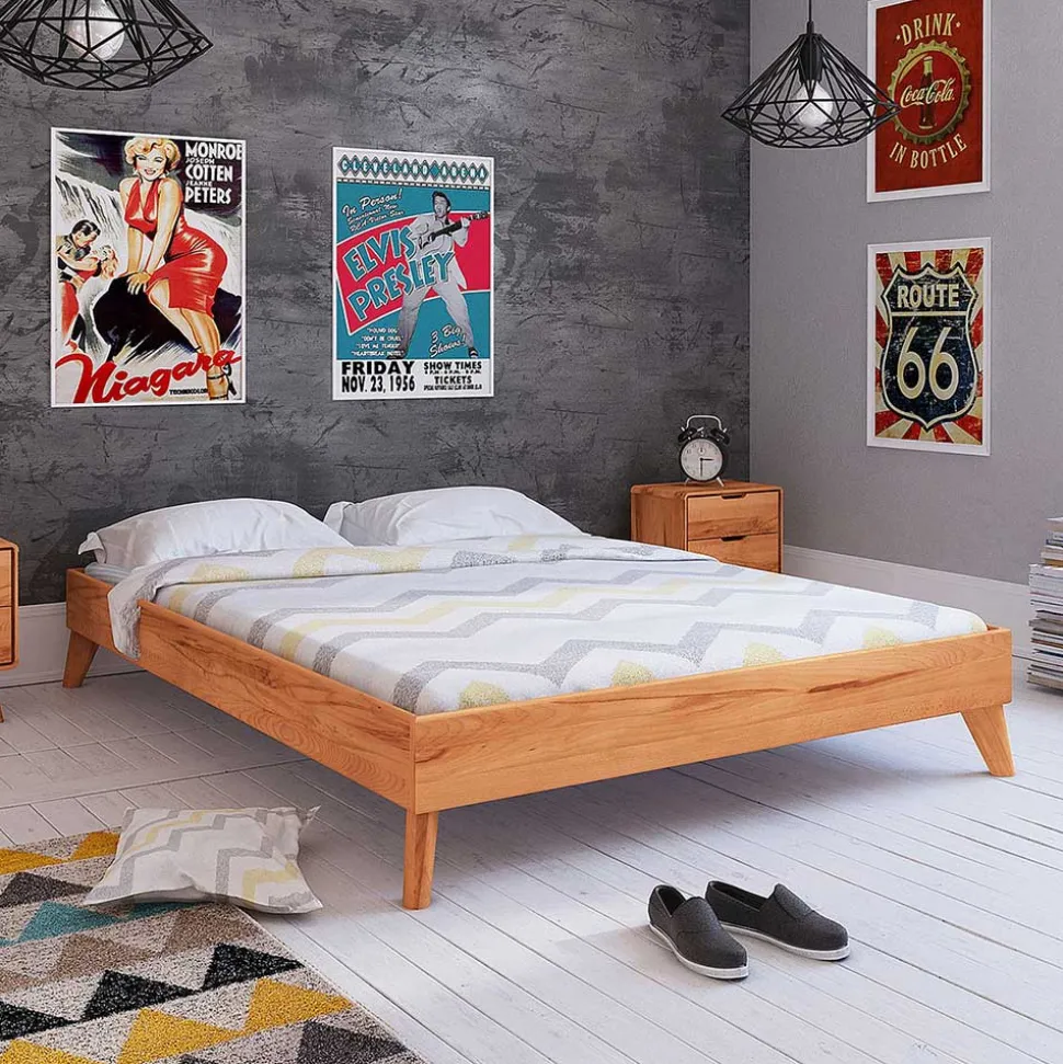 190cm langes Kernbuche Bett ohne Kopfteil - Junola I