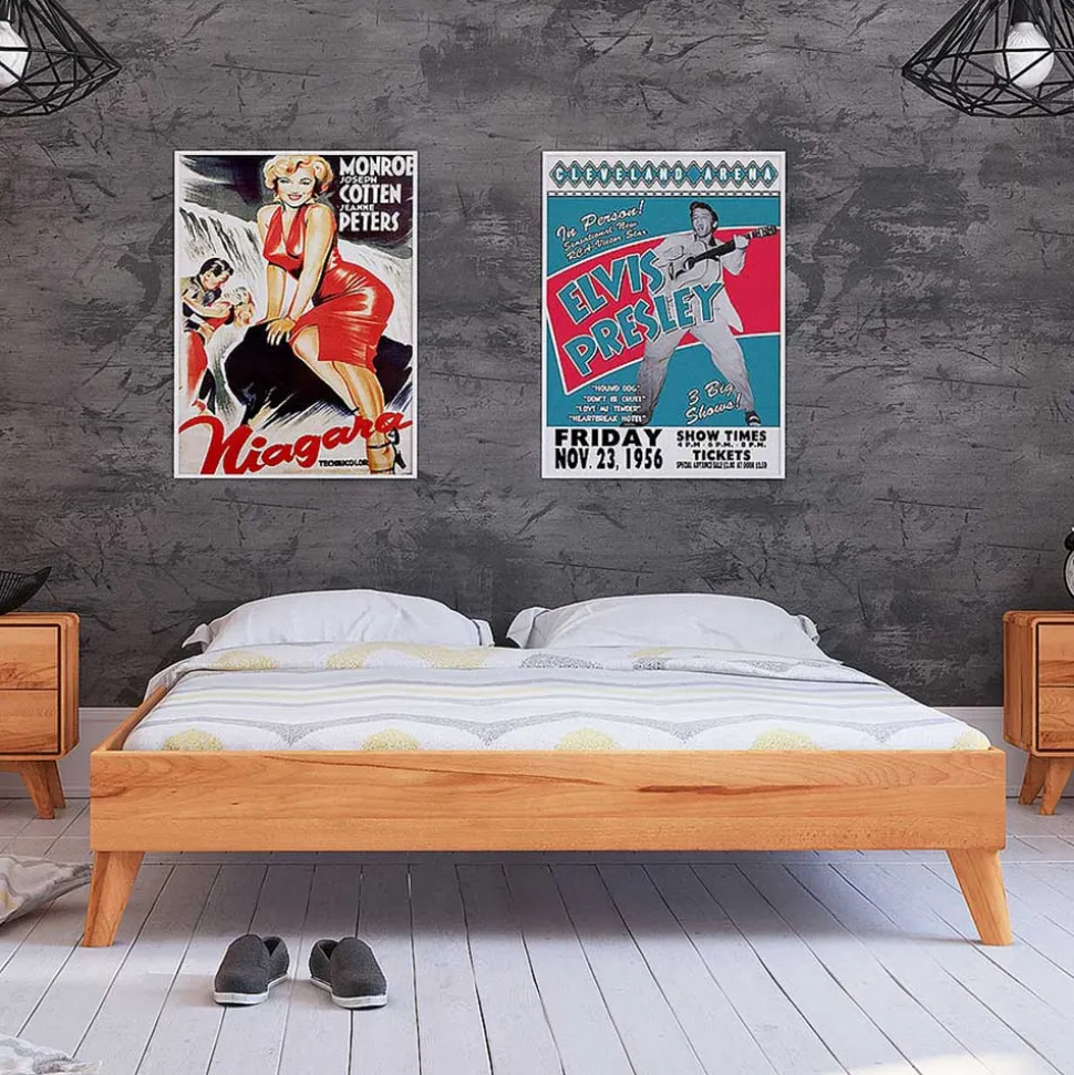 190cm langes Kernbuche Bett ohne Kopfteil - Junola I