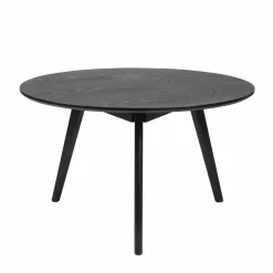 90cm runder Sofatisch in Schwarz lackiert - Vartana