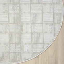 120cm runder Teppich mit kurzem Flor - Taomy