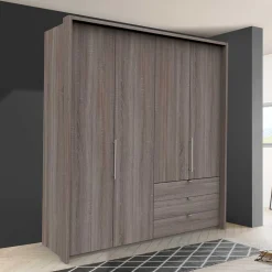 200cm Schlafzimmerschrank mit Folierung Holzoptik - Crenba