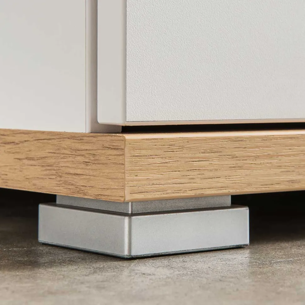 89cm Schuh-Kommode in Weiß & Eiche - Vicanossa