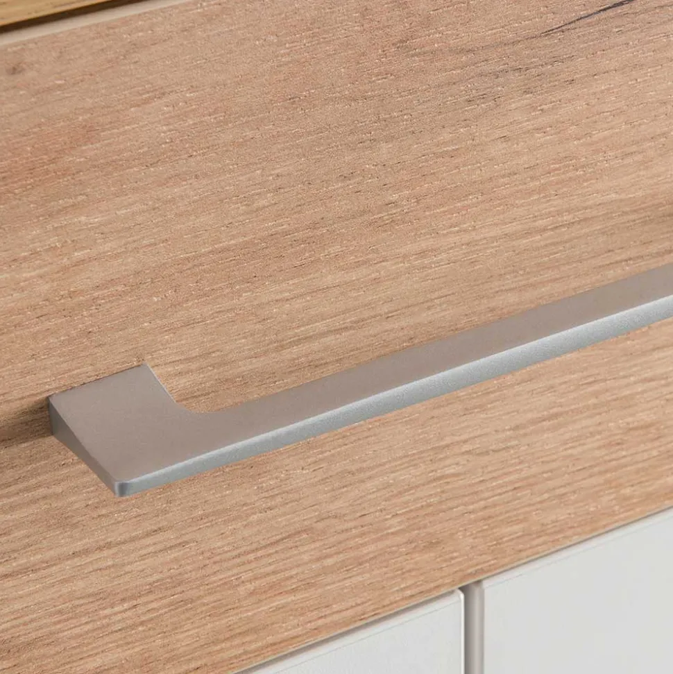 89cm Schuh-Kommode in Weiß & Eiche - Vicanossa