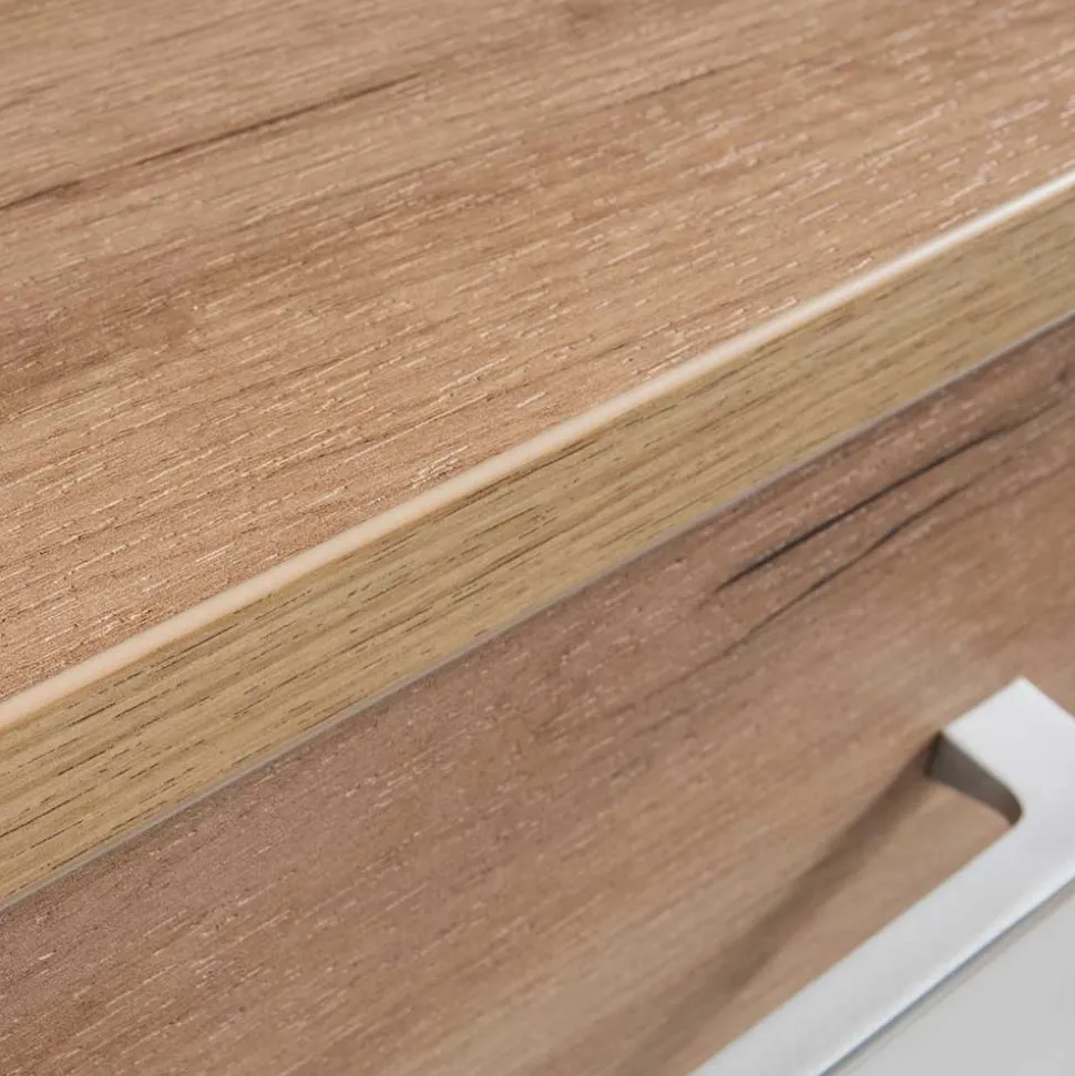 89cm Schuh-Kommode in Weiß & Eiche - Vicanossa