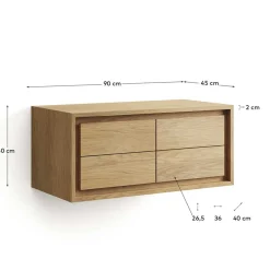 90cm Teakholz Waschkonsole fürs Bad - Reddnas