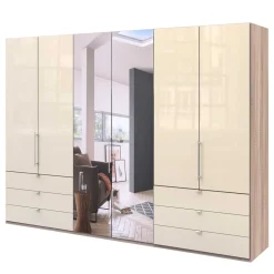 300cm 3-türiger Falttürenschrank mit Spiegel - Rativian