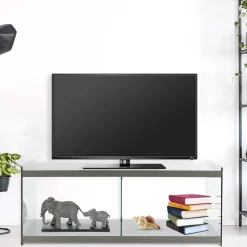 120cm TV Board in Hochglanz Grau - Verez