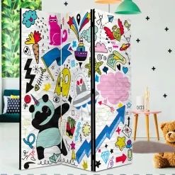 Comic Style Paravent mit bunten Motiven - Patasano