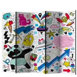 Comic Style Paravent mit bunten Motiven - Patasano