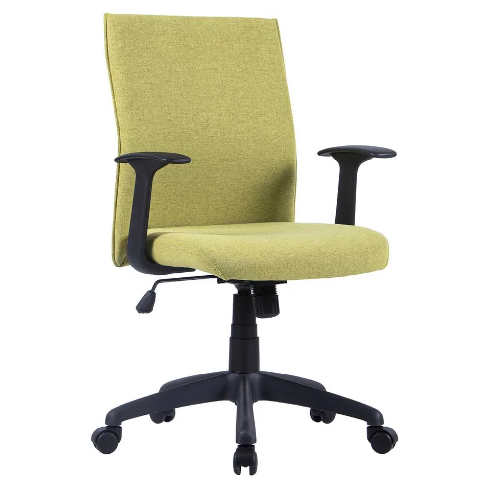 Computerstuhl in Gelbgrün Stoff - Binal