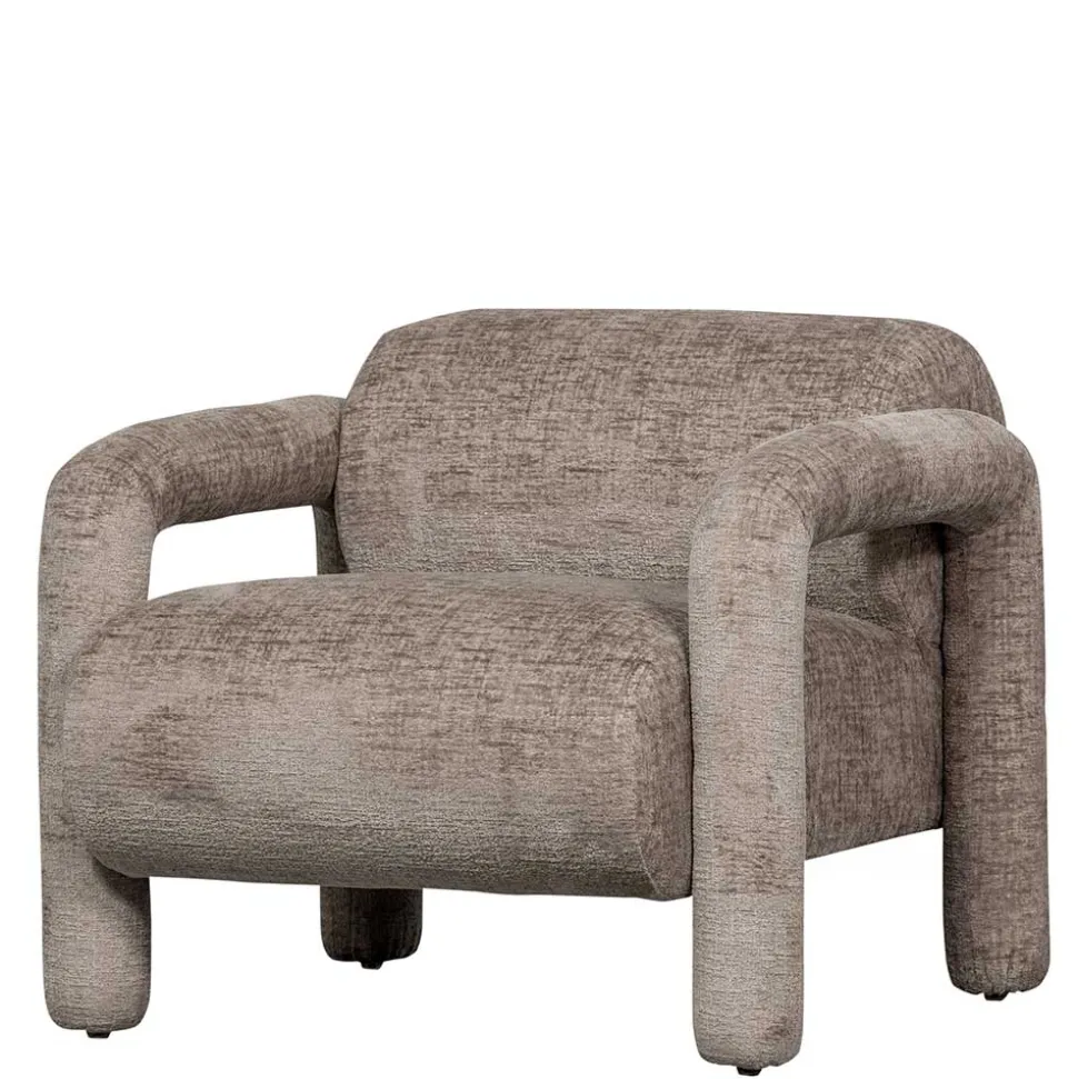 Cooler Designer Sessel in Beige Samt - Sestron