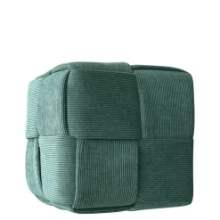 Cord Pouf in Dunkelgrün - Glory