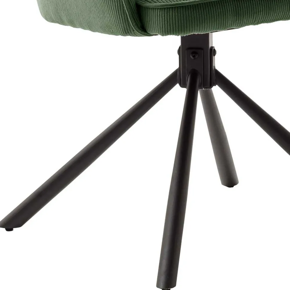 Cord Tischsessel in Oliv Grün - Emilio (2er Set)